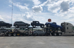 truck with car hauler